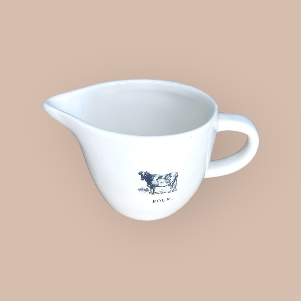 Rae Dunn Cow POUR Typewriter Font Creamer Pitcher